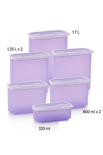 Tupperware Lilac Oval Storage Container Set of 6 Esc