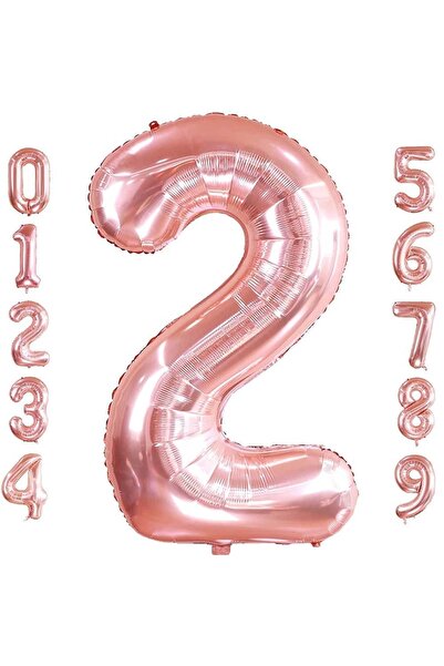 Patladı Gitti 2 Iki Rakam Rose Gold Folyo Balon 32-34" Inc 82 Cm
