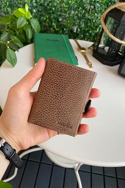 Modica Montana - Genuine Leather Minimalist Foldable Mink Wallet, 6 Card Compartments, Coin Compartment