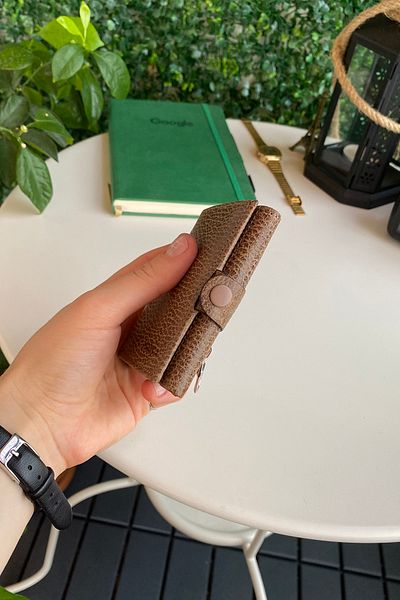 Modica Montana - Genuine Leather Minimalist Foldable Mink Wallet, 6 Card Compartments, Coin Compartment