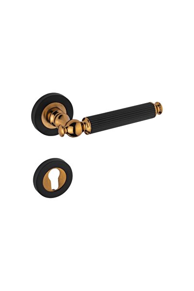 İstanbul E-Hırdavat Hanedan Mat Siyah Albirifin Rozetli Çelik Kapı Kolu Sağ Basar Tek Yön 1 Adet