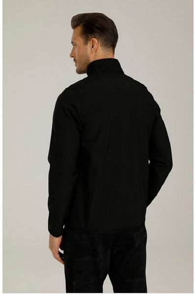 lumberjack 2w M-softshell Track Top 2pr Black Water Proof Fabric Water Repellent Raincoat