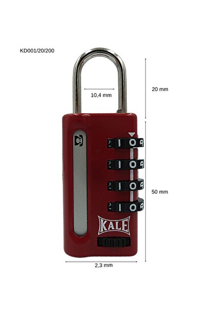 Kale Kilit Kale Şifreli Asma Kilit-kırmızı-kd00120200 ( 4 Basamaklı Şifrelene...