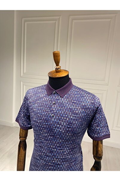 Halifaks Фіолетова футболка з візерунком на комірі