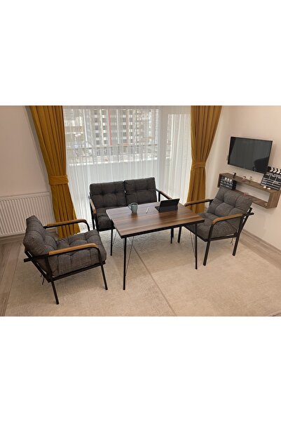 MODERN Jüpiter Balkon, Bahçe, Cafe - Metal Kanepe Koltuk Takımı - 2+1+...