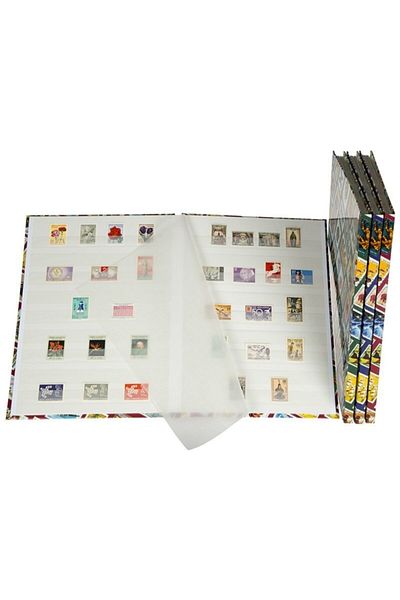 Leuchtturm Caiet de timbre Hobby W16 - A4, 8 coli, 16 pagini, fundal alb, copertă albastră