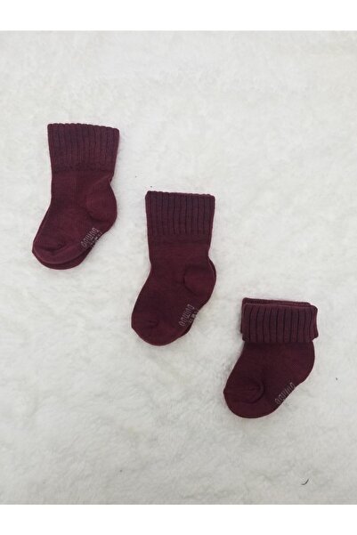 Bumbo 3lü Düz Renk Bebek Çorap