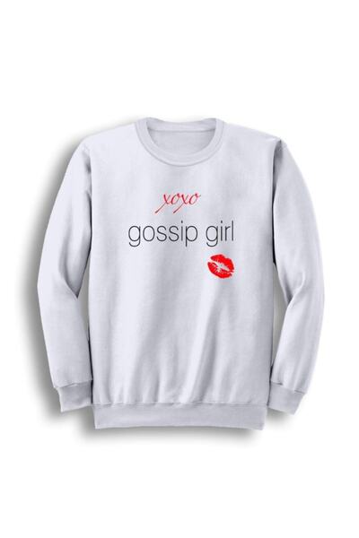 fame-stoned Gossip Girl Printed Unisex 100% Cotton White Crew Neck Sweatshirt