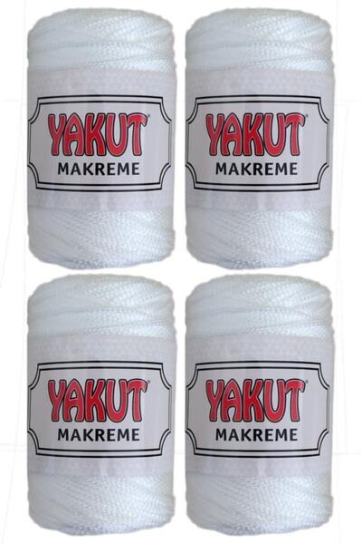 YAKUT Polyester Makrome Ipi 4 Adet Beyaz 100 gram