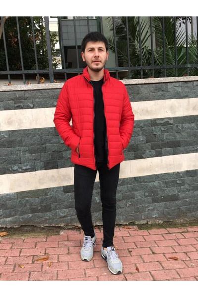 Moko Fashion Jachetă puf roșie pentru bărbați