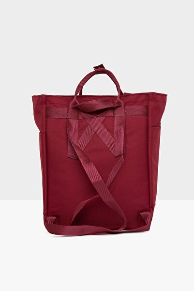 Bagmori Claret Red Women's Zippered Column Strap Backpack M000005467