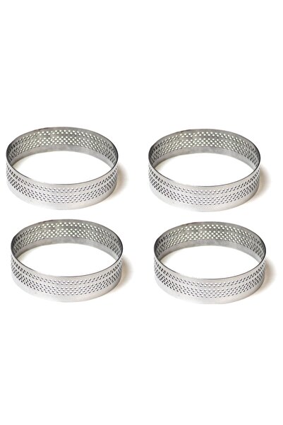 intime endüstriyel mutfak Intime - Delikli Tart Kalıbı - 4'lü Set - Çap 10 Cm