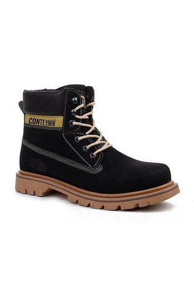 CONTEYNER Unisex Black Winter Rubber Non-Slip Sole Boots