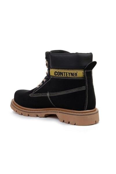 CONTEYNER Unisex Siyah Kışlık Kauçuk Kaymaz Taban Bot