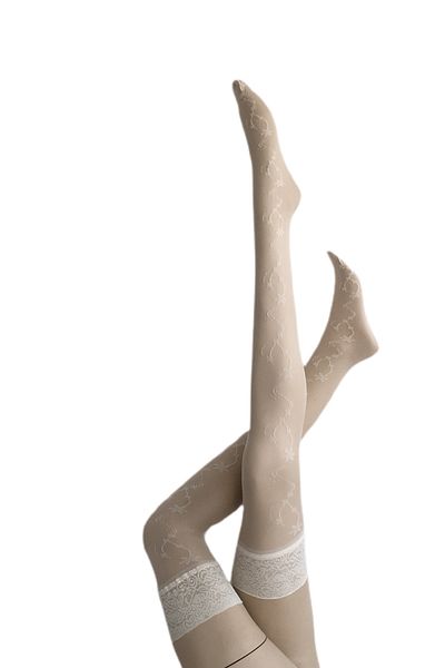 Daymod Γυναικείες κάλτσες Daymod Cream Gabi Garter