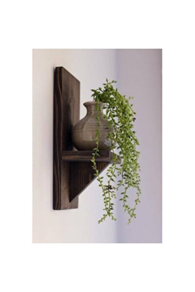 Genel Markalar Raf Doğal Ahşap Dekoratif Raf / Dekor 3'lü Duvar Rafı