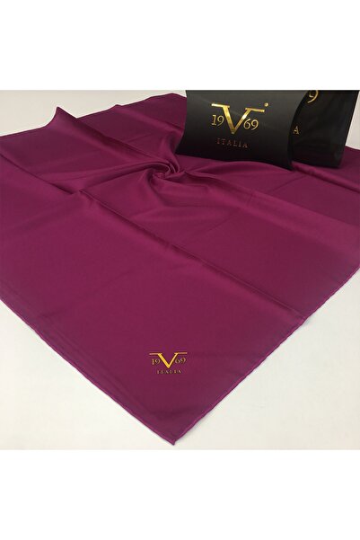 19V69 ITALIA Vişne Twill Eşarp Düz Renk Black Seri Eşarp Askısı Ve Hediyelik ...