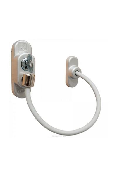 Tuncel Teknik Pimapen Door, Window Child Safety Lock - With Rope - White