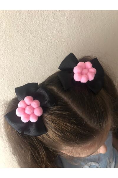 Stil Tasarım Toka 2-комплект розови тока с помпони