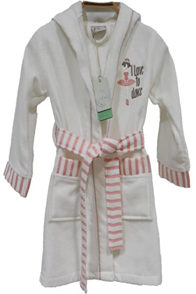 Ecocotton Balerin 7 - 8 Yaş Çocuk Bornoz Krem