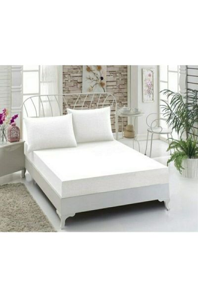Özdilek 180x200+30 Cm Fitted Fabric Elastic Bed Sheet King Size White