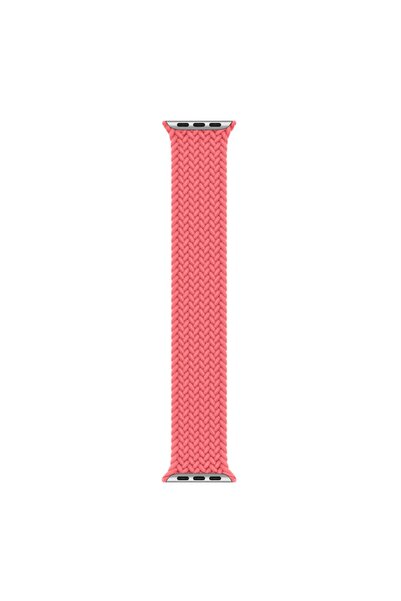 Microsonic Apple Watch Series 4 44mm Kordon, (medium Size, 147mm) Braided Solo Loop Band Pembe