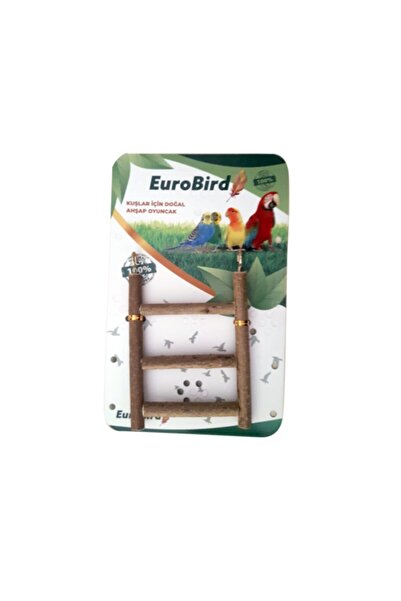 EUROBIRD Natural Wooden Bird Play Ladder 3 Steps