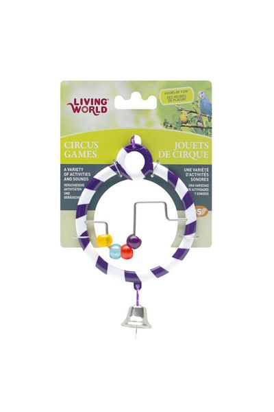 MADLEY Purple-Zoo Lw Bird Toy - Ring with Bell Beads