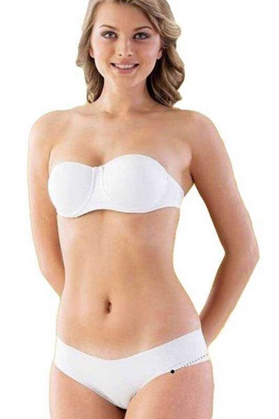 Emay Corset alb pentru femei, tăiat cu laser, 2818
