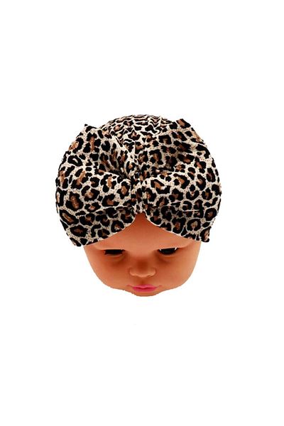 bebegen Leopard Patterned Baby Girl Bonnet