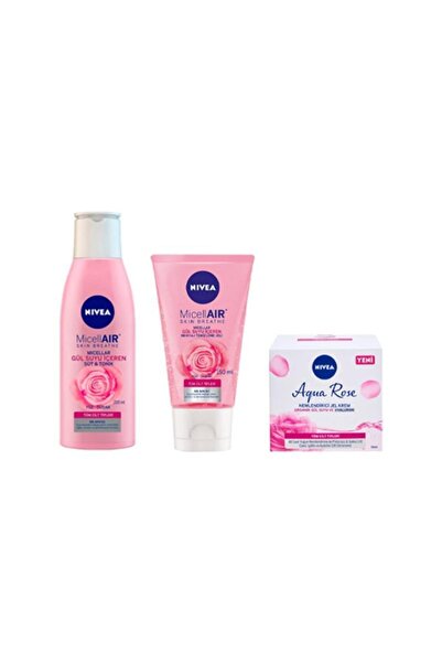 NIVEA Nıvea Aqua Rose 3'lü Cilt Bakım Seti Organik Gül Suyu Içerir