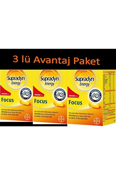 Supradyn Supradyn Eenergy Focus - 30 قرصًا، عبوة مكونة من 3 قطع