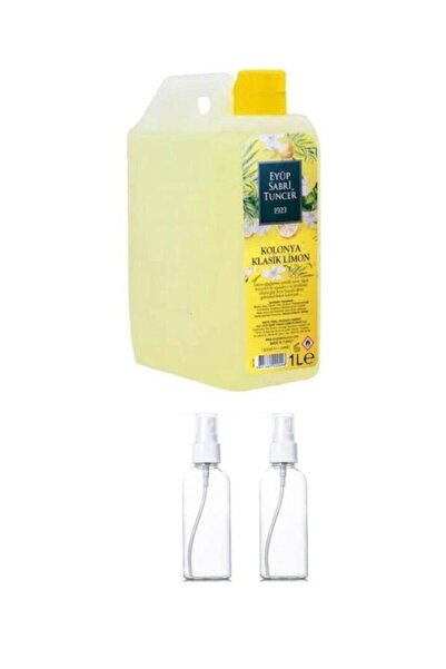 Eyüp Sabri Tuncer Kolonya Bidon 1 Lt Limon + 2 Adet 100 ml Sprey Pvc Boş Şişe