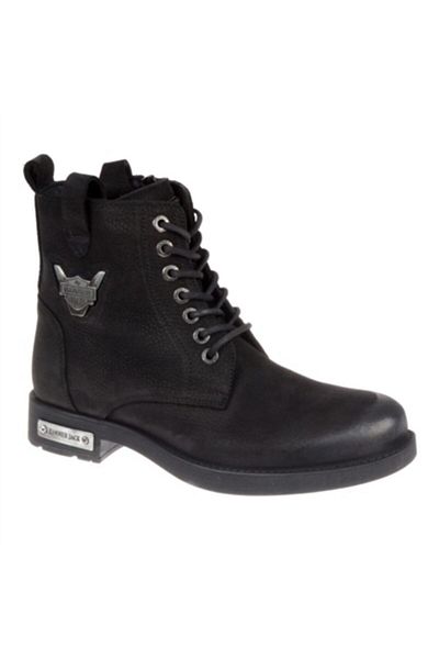 Hammer Jack Ανδρικές μαύρες μπότες από γνήσιο δέρμα Nubuck