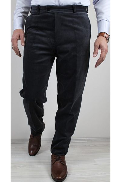 Bilgiçler Ανδρικό παντελόνι Classic Cut Velvet Σκούρο Γκρι