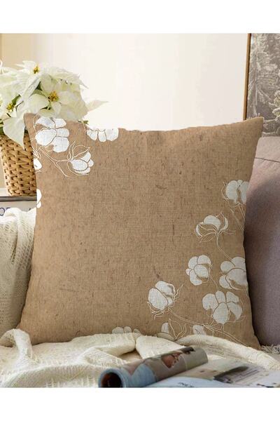 Realhomes Model floral alb cu două fețe pe fundal colorat Husă de pernă tricotată Raschel