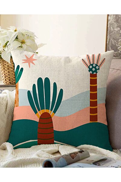 Realhomes Dvostrana šarena pozadina sa uzorkom palme, digitalno štampana mode...