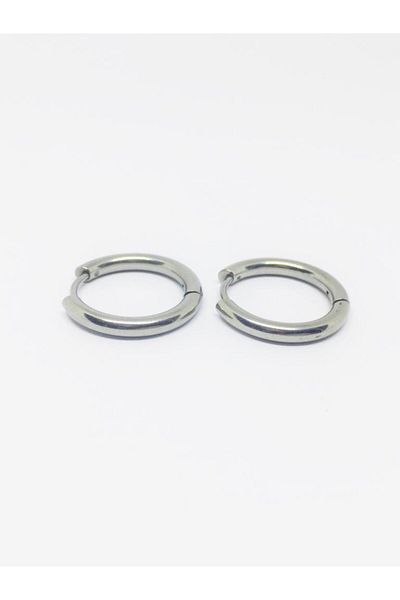Jaida Moda Silver Color Surgical Steel Hoop Earrings 14 Mm
