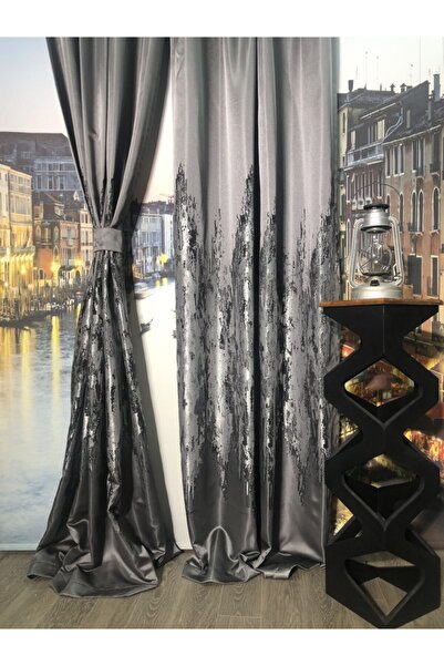 rendecioğlutekstil Rendecioğlu Tekstil Ateş Panel Fon Perde Takım Halinde 2 A...