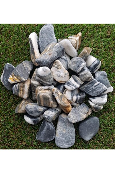 Doğalsan Tarım Dolomit Taş Siyah Beyaz 20 Kg 2-4 Cm Dere Taşı Çakıl Taşı Bahç...