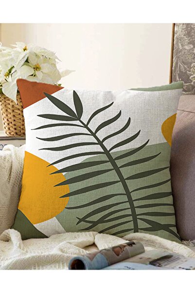 Realhomes Çift Taraflı Onedraw Çizimli Yaprak Desenli Dijital Baskılı Modern ...