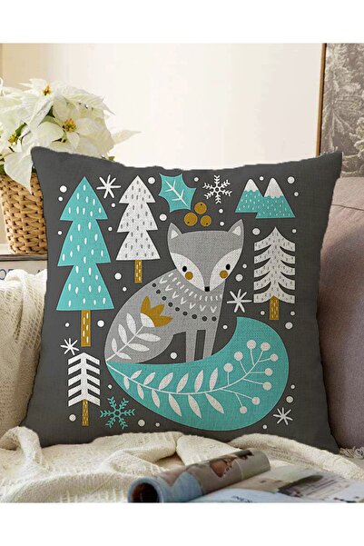 Realhomes Față de pernă tricotată Raschel cu două fețe, desen cu tema de Crăc...