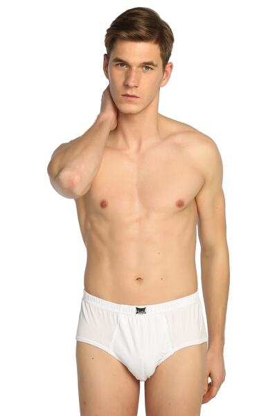 Tutku Men's White Combed Cotton Slip Panties 9 Pieces