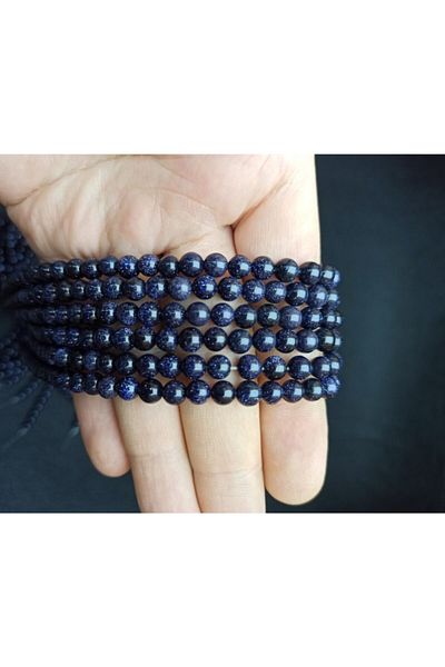 Yüksel Boncuk Σειρά από φυσική πέτρα 6 mm Navy Blue Star