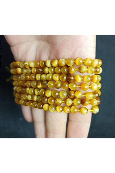 Yüksel Boncuk Σειρά φυσικής πέτρας 6 mm Yellow Tiger Eye