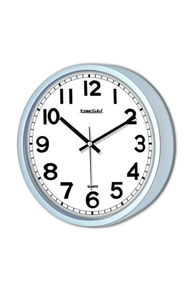 Time Gold ساعة حائط فضية مستديرة