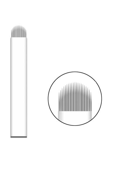 21 U Pin Microblading Iğnesi 21 Numara Iğne 0.25mm Beyaz Blades 10 Adet