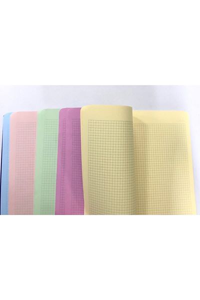 SRY 100 Sheets Checkered Notebook with A4 Plastic Cover and 5 Colored Bookmarks, Red Cover