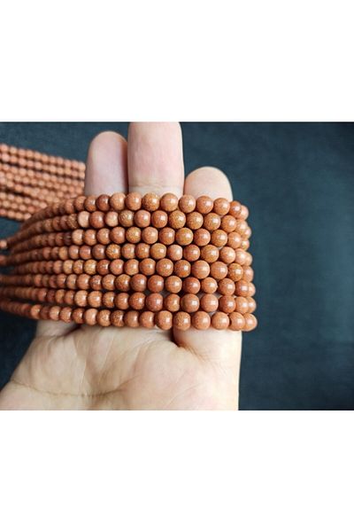 Yüksel Boncuk 6 Mm Brown Natural Stone String - Star Pattern