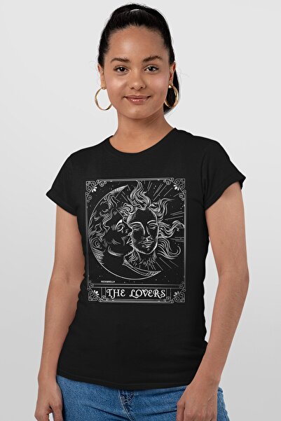 ROCKANDROLL Tricou negru pentru femei We Cannot Separate cu mânecă scurtă